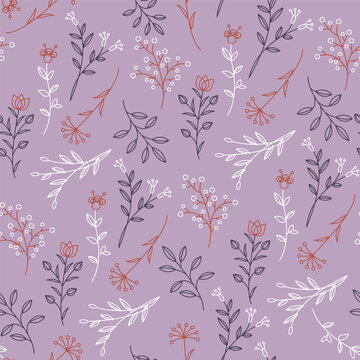 Herbal pink seamless stroke pattern