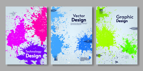 Paint splash illustration. Bright color brushes. Vector illustration. Design for cover, invitation, poster, booklet, album.