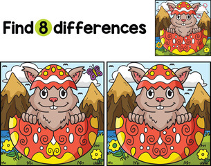 Bunny in Hatched Easter Egg Find The Differences