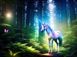 Plakat A magnificent unicorn. Mysterious and magical. 