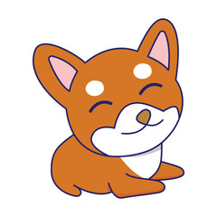 cute happy dog vector illustration template design