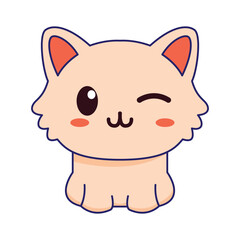 cute brown cat vector illustration template design