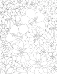 Küchenrückwand glas motiv Vector carpet of flowers. Antistress coloring book for adults.    © Инна Левицкая