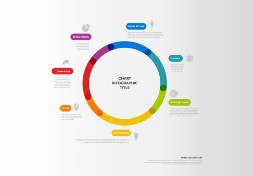 Seven blocks pie chart multipurpose infographic template
