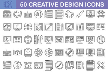 Minimal Graphic Design related icon set