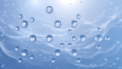 pulegone molecular structure, 3d model molecule, monoterpene, structural chemical formula view from a microscope