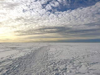 snow valley of frozen finland gulf
