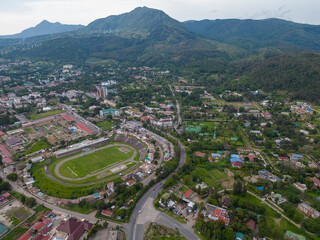 Mbeya, Tanzania. Drone view to city in Africa
