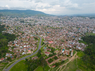 Mbeya, Tanzania. Drone view to city in Africa