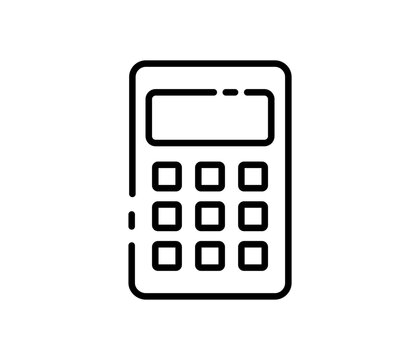 Modern calculator line outline icon vector image