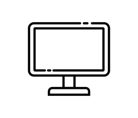 Lcd monitor icon outline computer screen vector image
