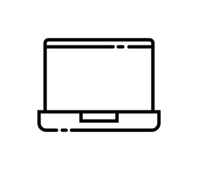 Laptop pixel perfect linear ui icon vector image