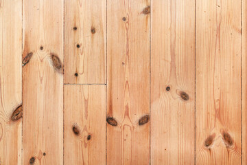 Old hardwood flooring surface with wood knots, top view as background