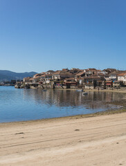 RIVER TOWN IN GALICIA SPAIN