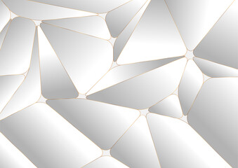 Grey and golden tech abstract low poly background. Geometric vector design