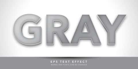 gray 3d editable text effect