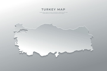 Map of Turkey and national flag symbols, paper 3d design