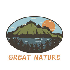 Mountain Illustration.Suitable for the purposes of designing clothes, stickers, etc. Great Nature 