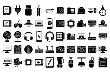 50 Glyph Electronics Icons Collection