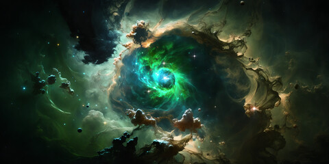 Obraz na płótnie Canvas Green galaxy