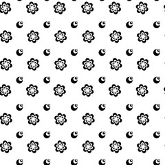 Fototapeta na wymiar seamless pattern with black and white flowers texture, art, ladybug, skull, icon, flower, set, wallpaper, game.