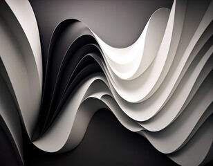 Abstract 3D Black and White Background
