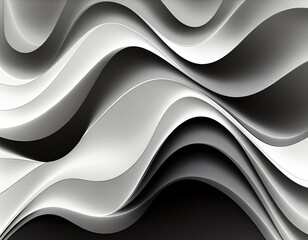 Abstract 3D Black and White Background
