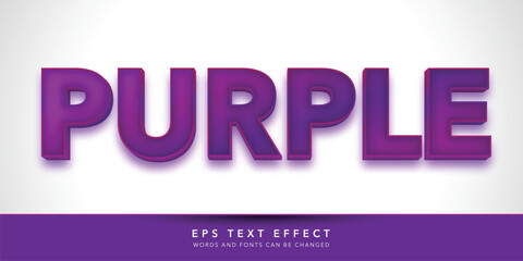 purple 3d editable text effect