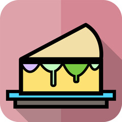Set of sweet and bakery icons.such as ice cream,cake,smoothies,bread,Pizza