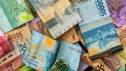 stack of rupiah banknotes as background