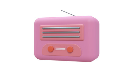 3D Radio right perspective isolated on transparent background