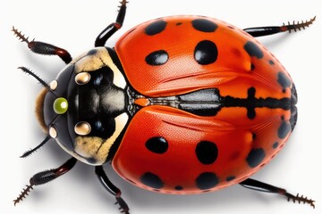 Ladybug ladybird isolated on white background, close up. Generative AI