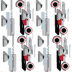 Modern geometric seamless pattern. Digital drawn illustration. Can be used as textile fabric or wallpaper, cards, invitations, decorative paper