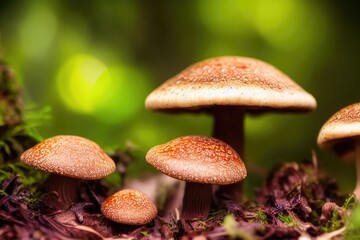 High-Resolution Macro Image of a Mushroom Showcasing its Intricate and Eye-catching Characteristics, Ideal for Incorporating a Fungal Touch to Any Design Project