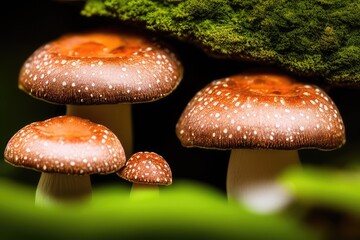 Obraz premium High-Resolution Macro Image of a Mushroom Showcasing its Intricate and Eye-catching Characteristics, Ideal for Incorporating a Fungal Touch to Any Design Project