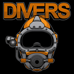 modern diver helmet logo