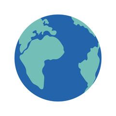 Earth planet, simple vector flat illustration isolated on white background. Earth Day. Earth Hour. Conservation and protection of environment, ecology and pollution theme. Save our planet.