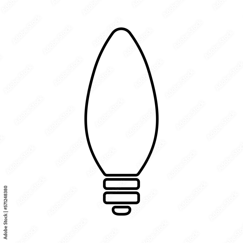 Wall mural light bulb linear icon isolated. bulb vector icon in flat design. outline symbol of idea.