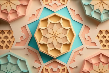 Pattern, theme, background, backdrop, wallpaper, arabic or indian style in pastel color.