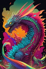 Dragon colorful illustration