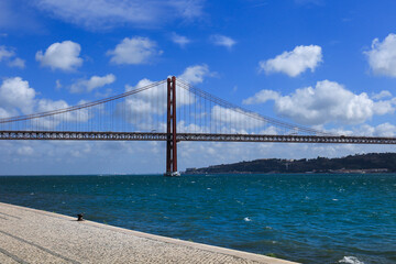 25th April Bridge in Lisbon on a sunny day