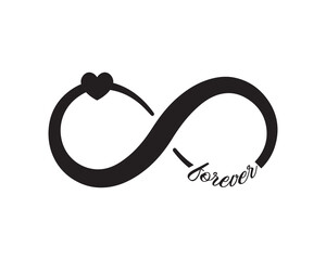 Cute infinity design with love slogan, vector design for fashion, card, sticker and poster prints