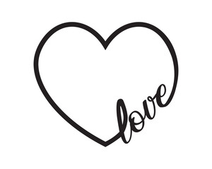 Cute heart design with love slogan, vector design for fashion, card, sticker and poster prints