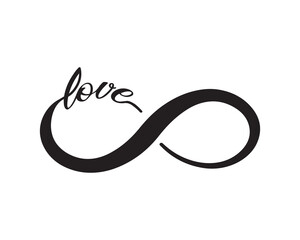 Cute infinity design with love slogan, vector design for fashion, card, sticker and poster prints