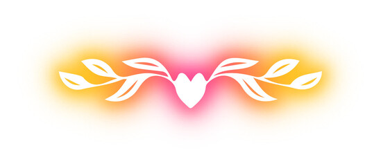 Set of wreath love design neon