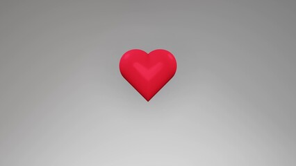 The heart is red on a gray background. The gray is moderately black.