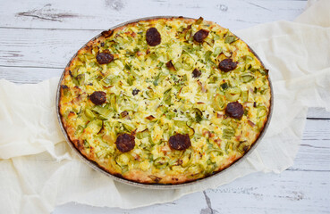 Homemade Quiche Lorraine. French tart