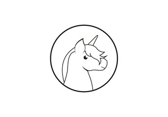 Vector icon and logo design element - pony vector