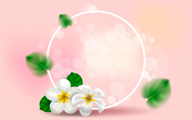 Floral background with leaves and flowers