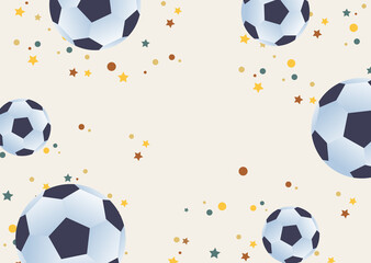 Soccer balls flat background